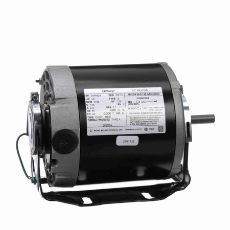 CENTURY MOTORS 1/6HP 115V 1725RPM 48/56 Motor GF2014